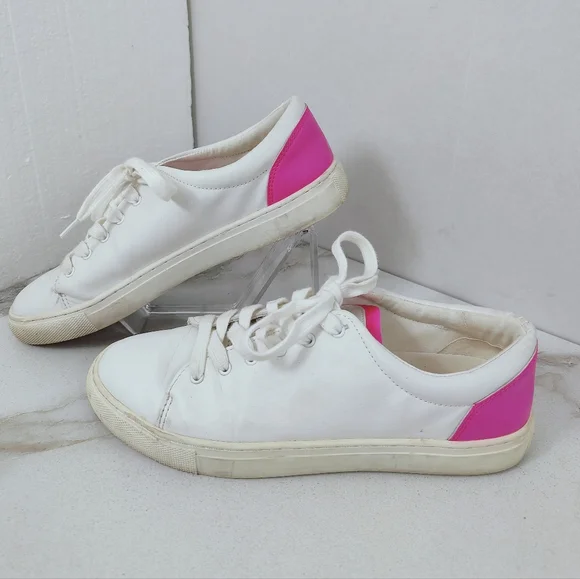 Crew Shoes J Crew Womens Road Trip White Hot Pink Low Lace